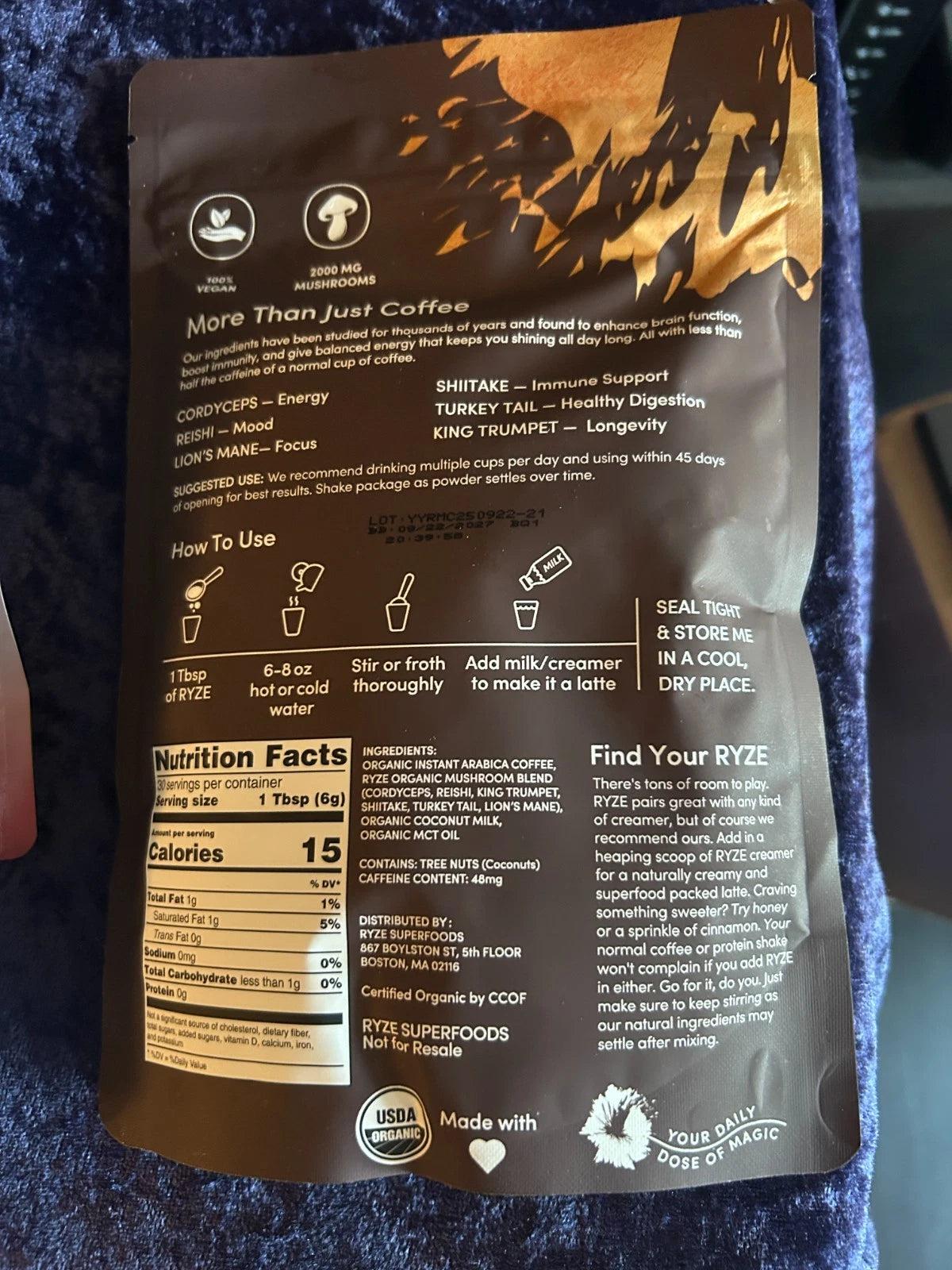 Mushroom Coffee 30 Servings 6.35 oz
